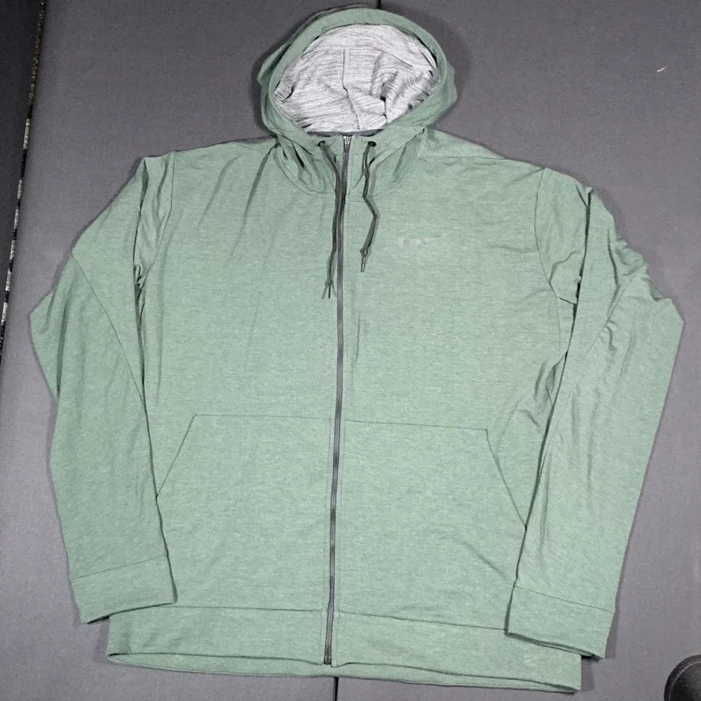 NIKE DRI-FIT Men`s Size XXL Green Running Zip-Up Hoodie 933428-932 - Picture 1 of 9